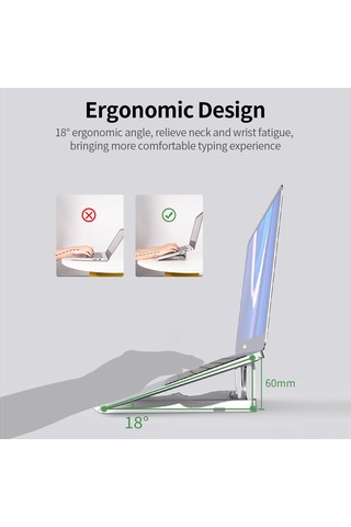 Springsun Alüminyum Gümüş Laptop Stantı, Taşınabilir Katlanabilir Bilgisayar Yükseltici, Tablet Desteği, Soğutma Fonksiyonu, Rose Gold