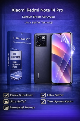 Lensun Xiaomi Redmi Note 14 Pro Ultra Şeffaf Esnek Ekran Koruyucu Film Lensun Xiaomi Redmi Note 14 Pro Ultra Şeffaf Esnek Ekran Koruyucu Film