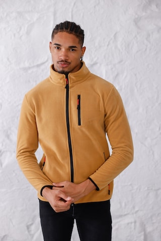 Monox Erkek Biyeli Fermuarlı Spor Polar Ceket Camel