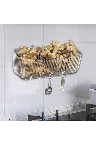 Pazly Suntek Asılı Sepet Organizatörü - Zencefil Sarımsak Saklama Temizleme Konteyneri Temizlemek