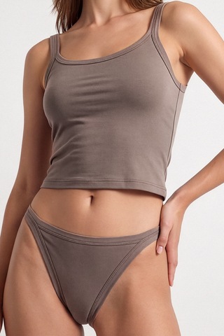 Auw Kadın Yanları İnce Pamuklu Modal Slip Külot 6'lı - Softfit Vizon