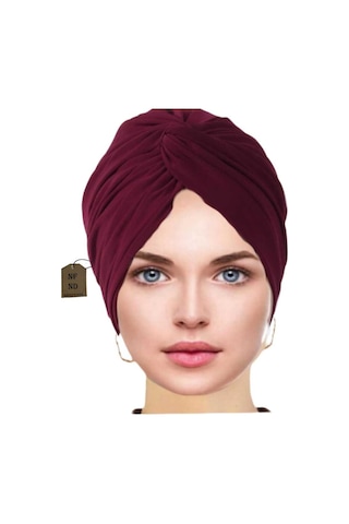 Dış Bone Hazır Geçmeli Tarz Tesettür Bordo Hijab Sosyete Bone Süslü Sandy Kumaş Çok Renkli