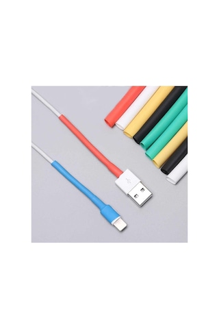 Iphone Uyumlu Şarj Kablosu Koruyucu Makaron 12 Adet 6 Cm