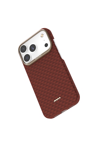 Apple Uyumlu iPhone 17 Pro Max Kılıf M-safe Şarj Özellikli Raptic Aramid Skin Origin Serisi Kapak Kırmızı