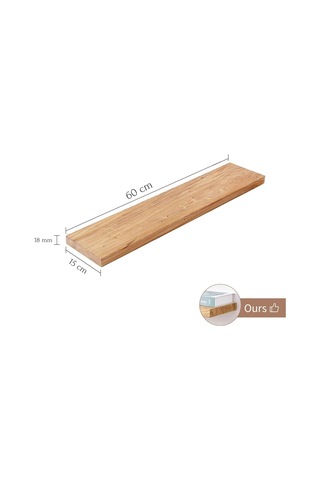 2li Doğal Ahşap Duvar Rafı Kütüphane Kitaplık Banyo Ve Mutfak Düzenleyici 60x15 Çok Renkli