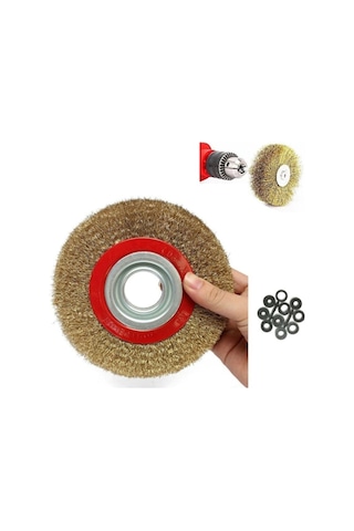 150mm Tel Fırça Pirinç Kaplama Paslanmaz Matkap Ucu Çapak Alma Kireç Çıkarma Temizleme/parlatma