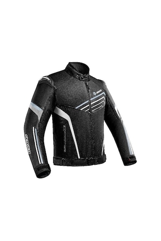 Motoanl Motosiklet Montu Full Korumalı 4 Mevsim Maxdura Kumaş Ve Pu Deri Motor Mont Black Edt