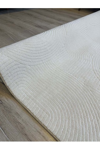 Rölyef Halı Yolluk Antrasit Renk Kaymaz Taban Makinada Yıkanabilir Salon, Mutfak, Koridor, Balkon, Çocuk Odası Halısı Krem