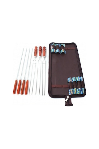 Didadodo Ahşap Sap Barbekü Mangal Şişisi, Ahşap Kılıf İle Artırılmış