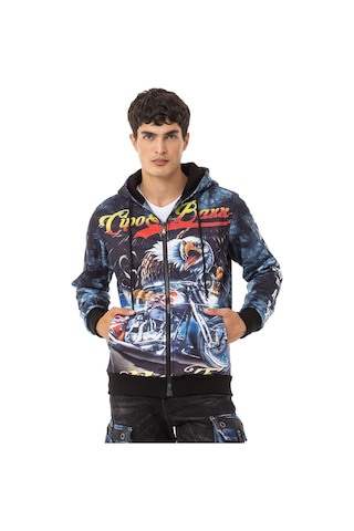 Cl551 Men S Bold Graphic Hooded Sweatshirt Koyu Mavi