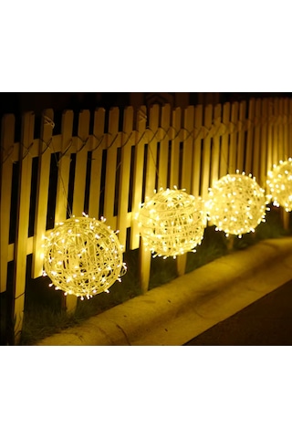 Sekizgen Led 25 Cm Sarkit Yilbaşi Küre Top Dekorati F Aydinlatma Diş Ve I Ç Mekan Uyumlu Gün Işığı