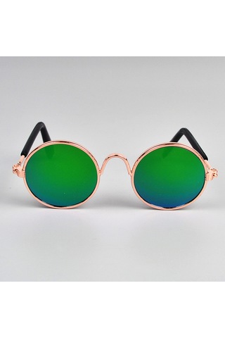 Geekyou Kedi Köpek Güneş Gözlüğü, Yeşil Yansıtıcı, 8cm Genişlik, Evcil Hayvan Moda Aksesuarı