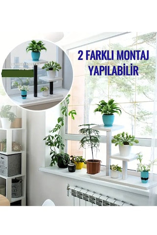 Model Pencere Kuşu -metal Çiçek Saksı Standı Ev- Oturma Odası Balkon Çok Katlı Saksılık-beyaz Renk 1 Adet