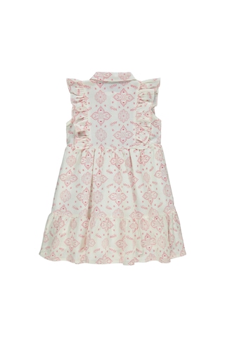 Civil Girls Düğmeli 6-9 Yaş Elbise - Pembe