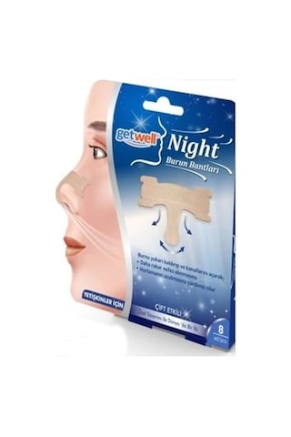 Getwell Night Çift Etkili Burun Bandı 8'li
