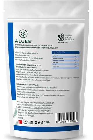 ALGEE® Spirulina & Chlorella Tozu 50 G