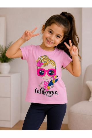 Wewe Çocuk Giyim Kız Çocuk Tşırt Pembe