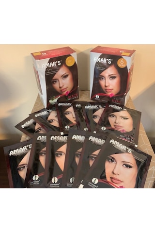 Amar S Henna Kına İçeren Saç Boyası 6 Lı 10g Paket Siyah Renk- 2