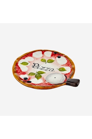 Edelweiss İtaly Beyaz Seramik Pizza Tabağı 22 Cm