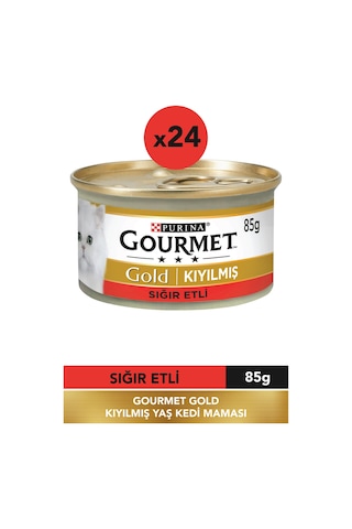 Purina Gourmet Gold Kıyılmış Sığır Etli Konserve Yetişkin Kedi Maması 24 x 85 G