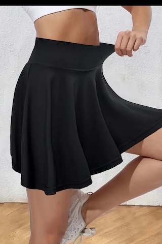 Siyah Etekli Şort Etekli Mayo Kadın Şortlu Etek Dalgıç Kumaş Sporcu Etekli Şort Deniz Şortu Siyah