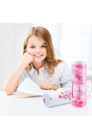 Çocuklar İçin Şifreli Kalem Kutusu, Çok Fonksiyonlu Quicksand Desenli Kırtasiye Organizer, Elektronik Kod Kilidi İle Güvenli Okul Malzemeleri Saklama Kutusu Pembe