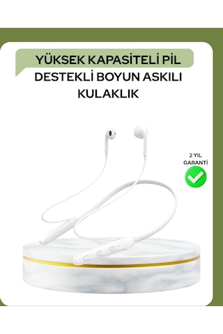 100 Saat Pil Ömrü Boyun Askılı Bluetooth Kablosuz Kulaklık Diğer