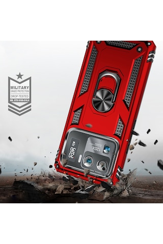 Xiaomi Mi 11 Ultra Kılıf Zore Vega Yüzük Standlı Zırh Kılıf