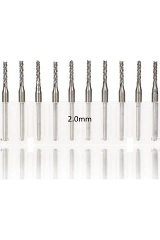 Tungsten Karbür Pcb Kesme Cnc Freze Ahşap İşleme 2.0mm 10 Adet