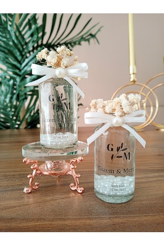 Şık Etiketli Hediyelik Kolonya Şişesi, Cam Şişe Kolonya 15 Adet