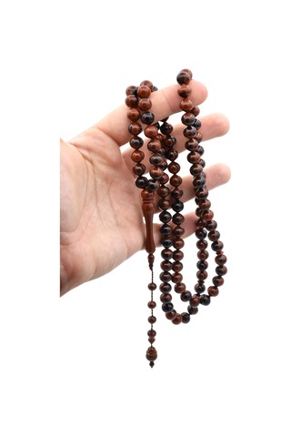 Murty99 Sistemli Sığırcık Kesim 99 luk Koyu Siyah Kahve Uçak Camı Tesbih