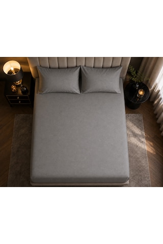 Kapreo Home Luna Collection Premium Lastikli Çarşaf Seti 160 X 200 Gri