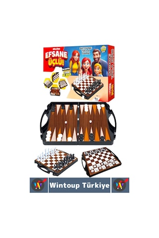 Eğlenceli Çocuk Yetişkin Aile Okul Eğitici Taşıma Çantalı Tavla Satranç Dama 3 İn 1 Özel Oyun Seti