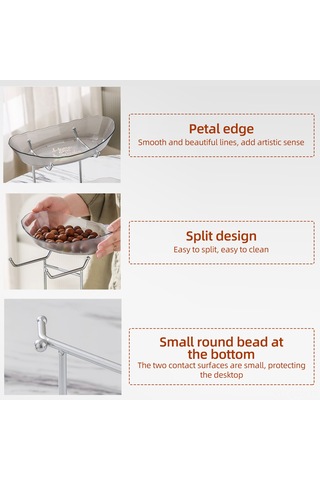 Qingmipy Çok Katlı Akrilik Meyve Sepeti, Metal Ayaklı Sunum Ve Saklama Çözümü Gri