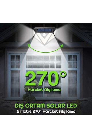 Upway 3 Adet 166 Led 3 Modlu Solar Güneş Enerjili Hareket Sensörlü Bahçe Garaj Ev Aydınlatma Lambası