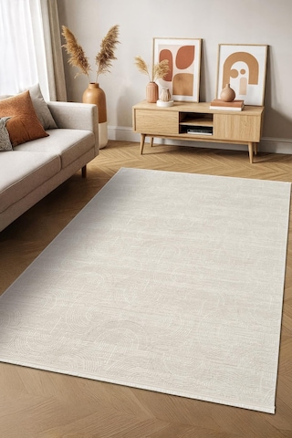 Icon Ic002g Gri Modern Desen Akrilik Pamuk Tabanlı Salon Koridor Oturma Yatak Odası Halısı-746 Gri