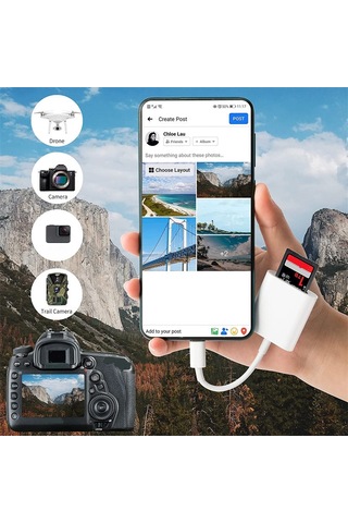 Type-c Sd Ve Micro Sd Kart Okuyucu, Telefon/tablet/laptop Tak Çalıştır Otg Adaptör