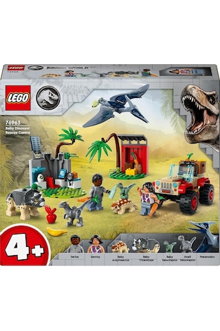 LEGO® Jurassic World Yavru Dinozor Kurtarma Merkezi 76963-4+ Yaratıcı Oyuncak Yapım Seti - 139 Parça