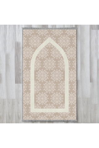 Evaşk Namazlık Dokuma Halı Kaymaz Muslumana Seccade 80 x 130 BEJ EVAŞK608E80