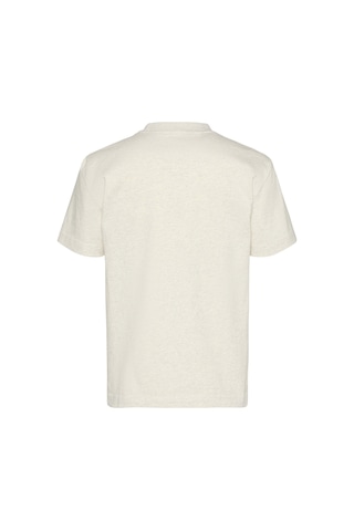 Calvin Klein Kadın Classic Regular Fit Logo Baskılı T-shirt - Ekru Vanilla Heather
