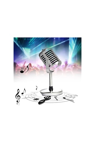 Retro Mikrofon Vintage Stil Mikrofon Kablolu Klasik Retro Kondenser Mikrofon Stand