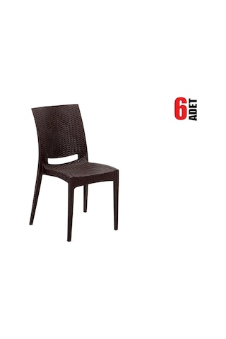 6 Adet Rattan Kolsuz Kahve Sandalye Balkon Bahçe Teras Kahve 6 Adet Rattan Kolsuz Kahve Sandalye Balkon Bahçe Teras Kahve