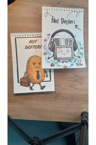 A5 Not Defteri Renkli Radyo Kapak Çizgisiz Defter 50 Yaprak 2'li Set Çok Renkli