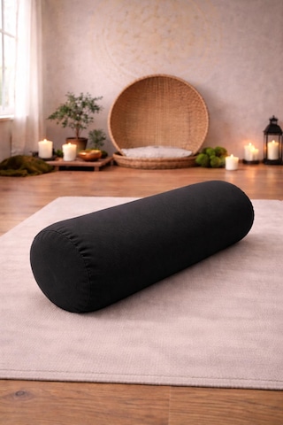 Yuvarlak Zafu Meditasyon Minderi & Bolster Minderi İkili Yoga Meditasyon Minder Seti Siyah
