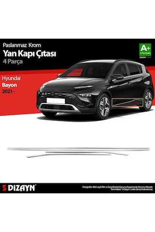 S-Dizayn Hyundai Bayon Krom Yan Kapı Çıtası  4 Prç. 2021 Üzeri