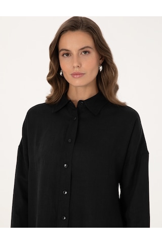 Pierre Cardin Kadın Siyah Gömlek Desenli 50301078-vr046 Siyah