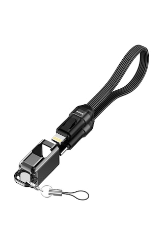 S-link Armor Cl-020 30w 20 Cm Type-c To Lightning Pd Örgülü Metal Başlıklı Siyah Hızlı Şarj Kablosu 1