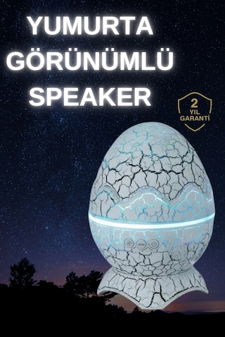 Mey İthalat Dinozor Yumurtası Gece Masa Lambası Bluetooth Hoparlör 14 Renk Seçeneği Diğer 73040492