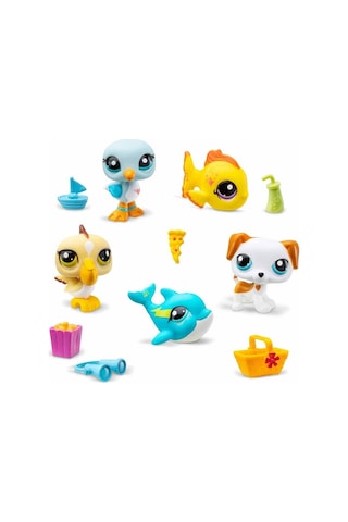Littlest Pet Shop Minişler 5 Li Figür Seti S1 - Minişler Tatilde - 5 Cm