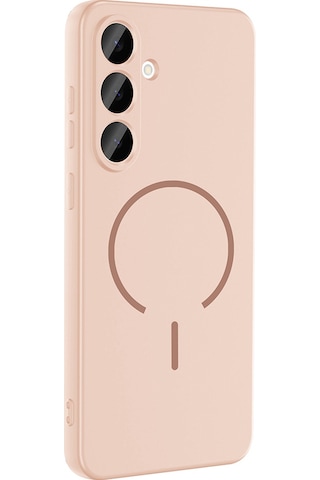 Uzaklarda Arama Samsung Uyumlu Galaxy S26 Plus Kılıf M-safe Şarj Özellikli Zore Meta Kapak - Rose Pembe